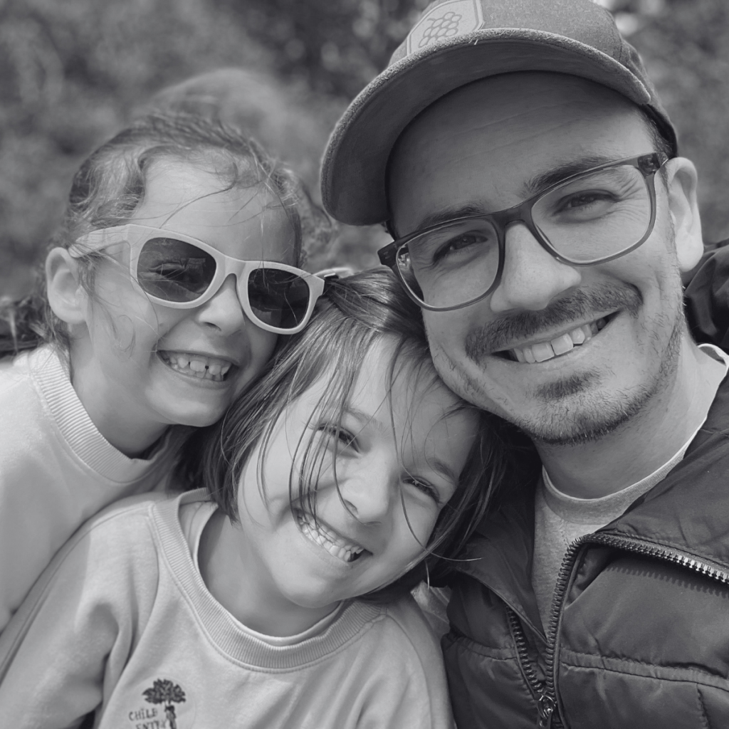 Sam with his children in Market Harborough